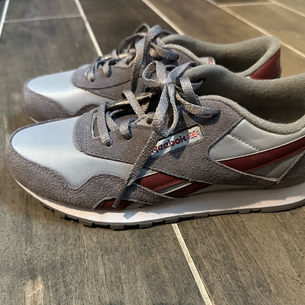 Reebok Gray and Burgundy Athletic Shoes